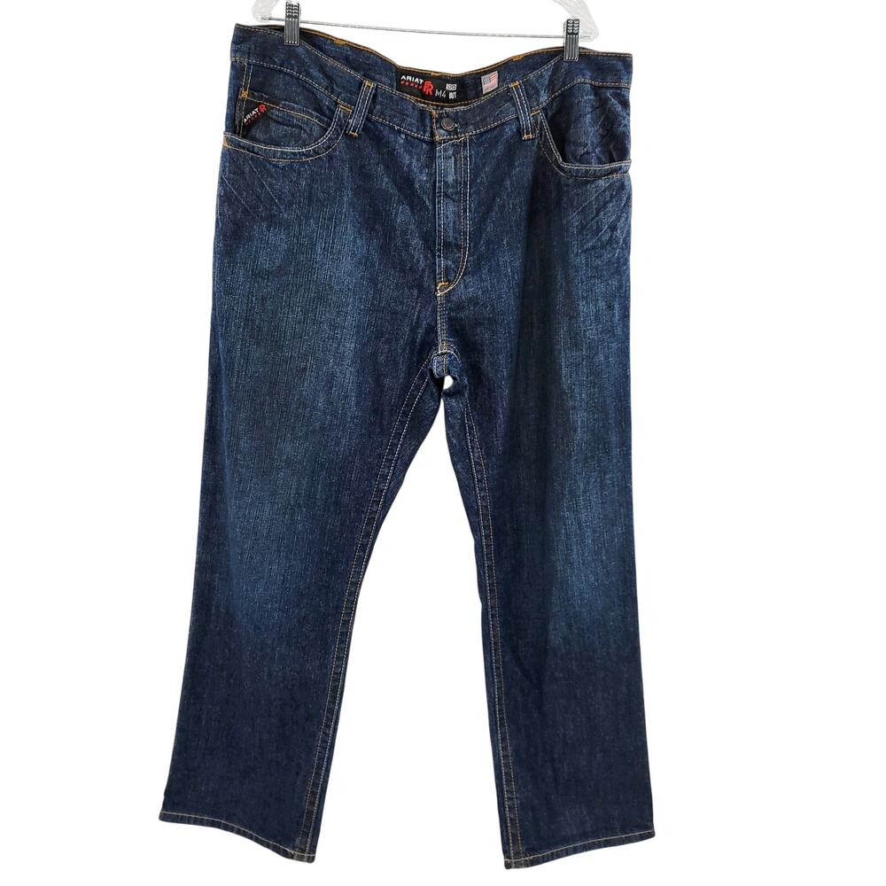 Ariat FR M4 Relaxed Boot Dark Blue Denim Jeans Men's Size 40x30 Flame Resistant